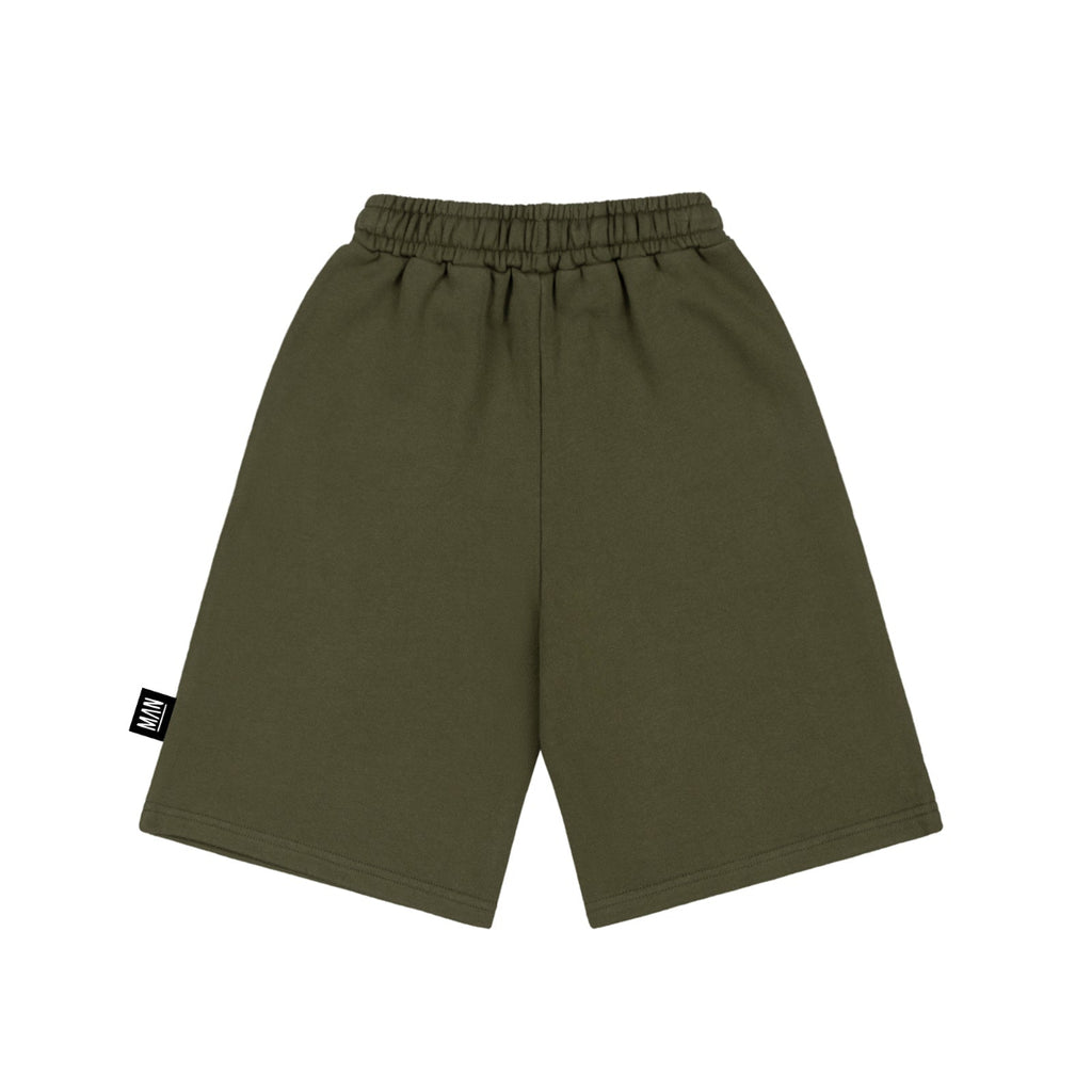 US stockist of Little Man Happy's Green Mud long shorts