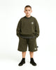 US stockist of Little Man Happy's Green Mud long shorts
