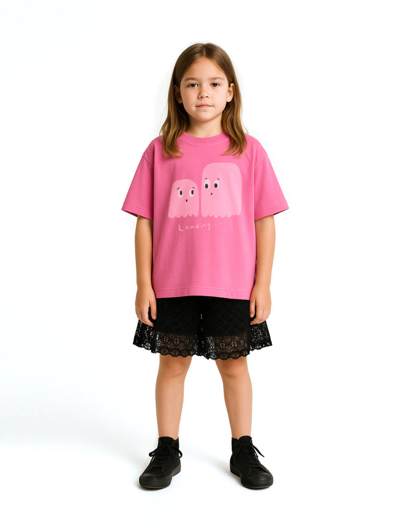 US stockist of Little Man Happy's "Loading Boo" pink skate t-shirt