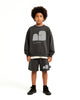 US stockist of Little Man Happy's Mini Boo skate shorts in dark grey