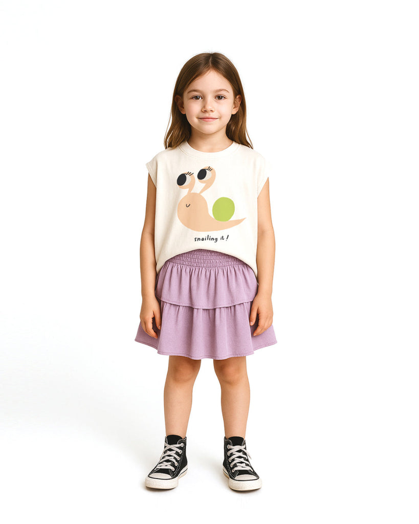 US stockist of Little Man Happy's Snailing It off whie tank top