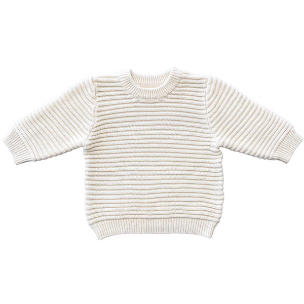US stockist of Belle & Sun's gender neutral Linear Sweater in Natural White