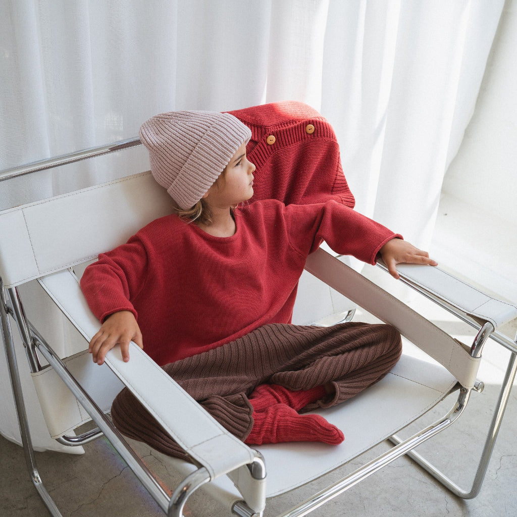US stockist of Illoura the Label's Cocoa Essential Ribbed Knit 3/4 pants