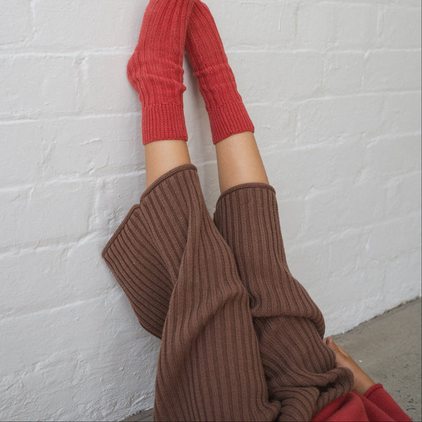 US stockist of Illoura the Label's Cocoa Essential Ribbed Knit 3/4 pants