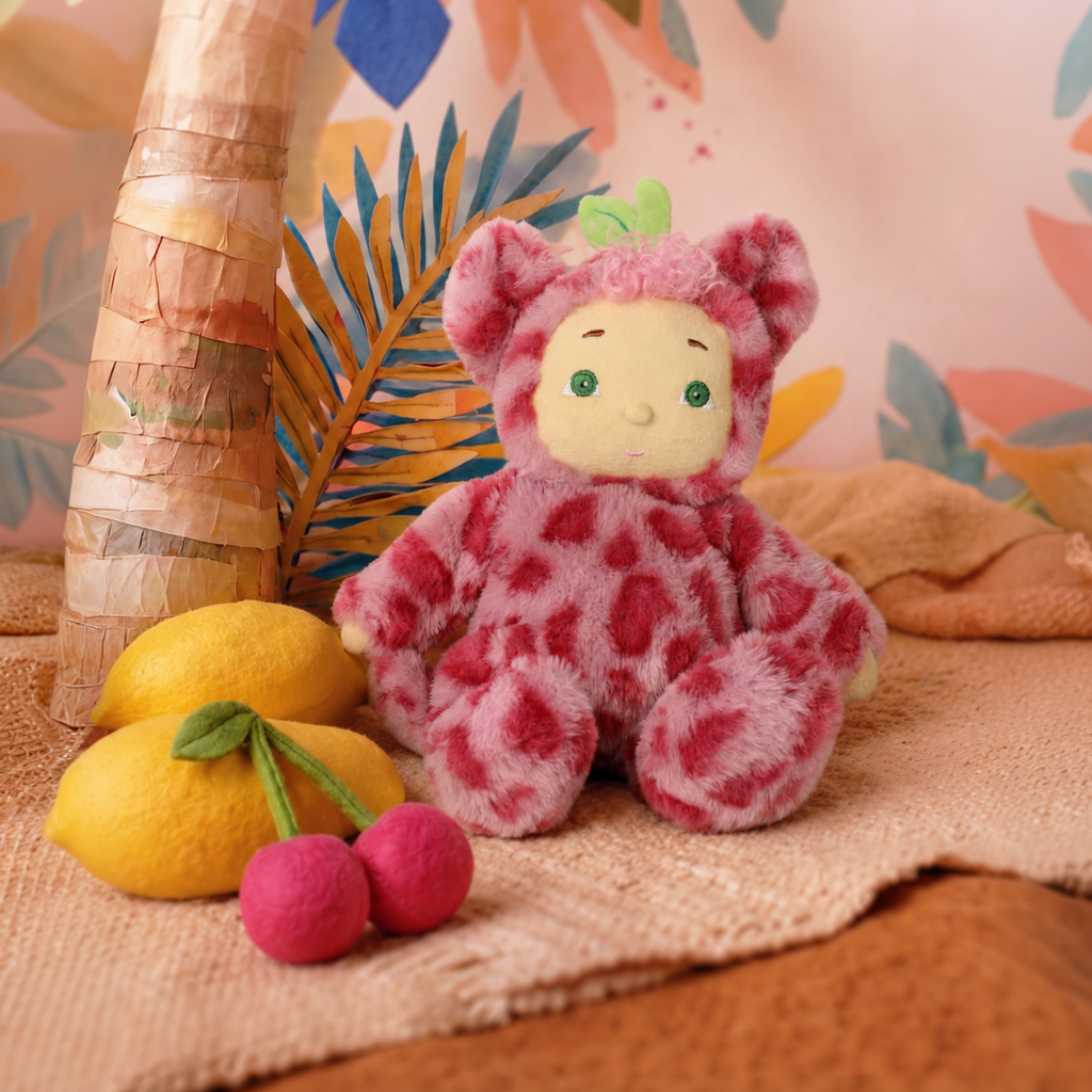 US stockist of Dinkum Dolls by Olli Ella Cherry Cheetah Cozy Dinkum Doll