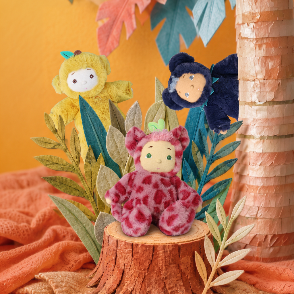 US stockist of Dinkum Dolls by Olli Ella Cherry Cheetah Cozy Dinkum Doll