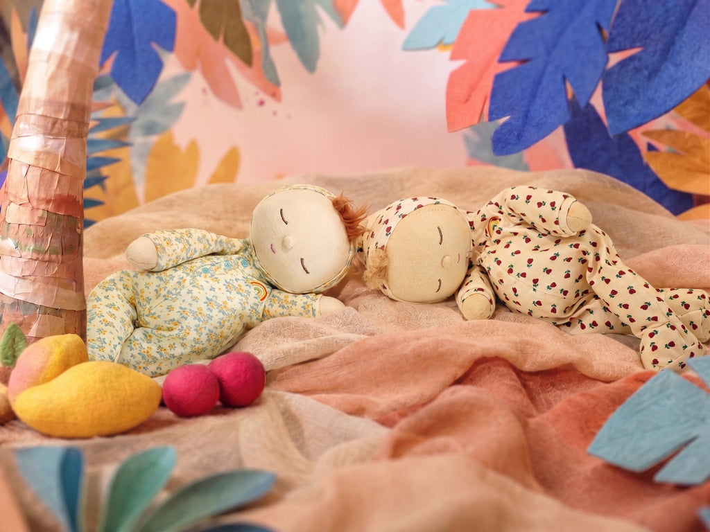 US stockist of Dinkum Dolls by Olli Ella's Custard Strawberry Dozy Dinkum Doll
