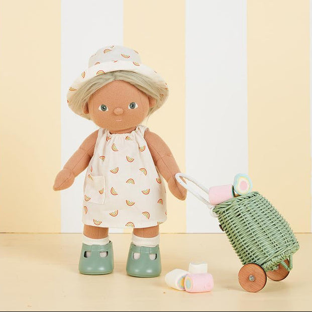 US stockist of Olli Ella's Dinkum Doll cotton Una Rainbow Dress Set