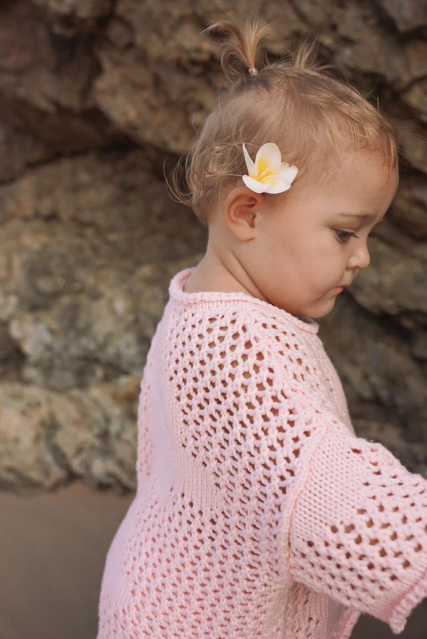 US stockist of Belle and Sun's Crochet Sweater in Cherry Blossom