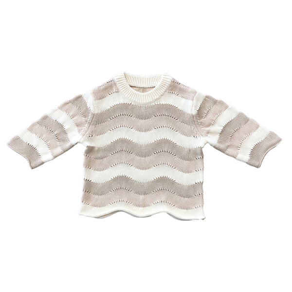 US stockist of Belle & Sun's Wave sweater in colorblock Trio Sand