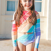 US stockist of Saint Ida's Playa del Rey Rainbow Two Piece long sleeve Swimsuit