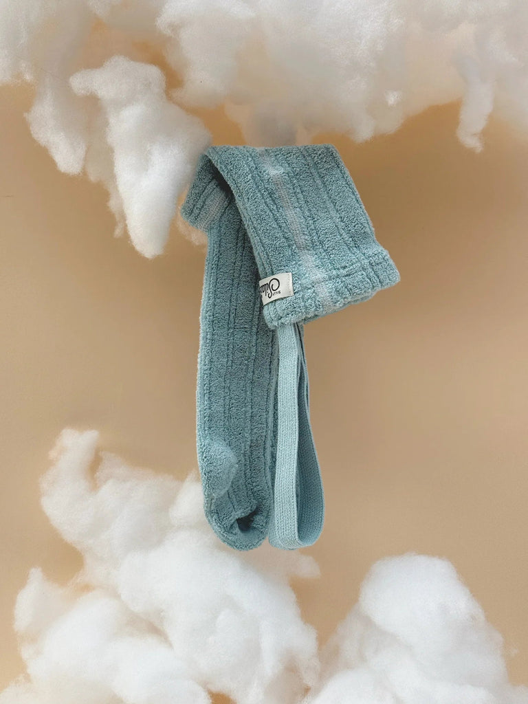 US stockist of Silly Silas' Misty Blue Granny Teddy Footed Tights