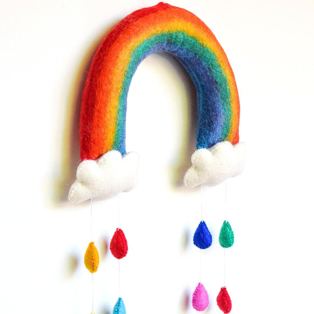 US stockist of Tara Treasures Rainbow with Raindrops crib mobile