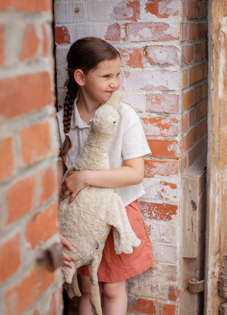 US stockist of Senger Naturwelt's Large Linen Cuddly Goose