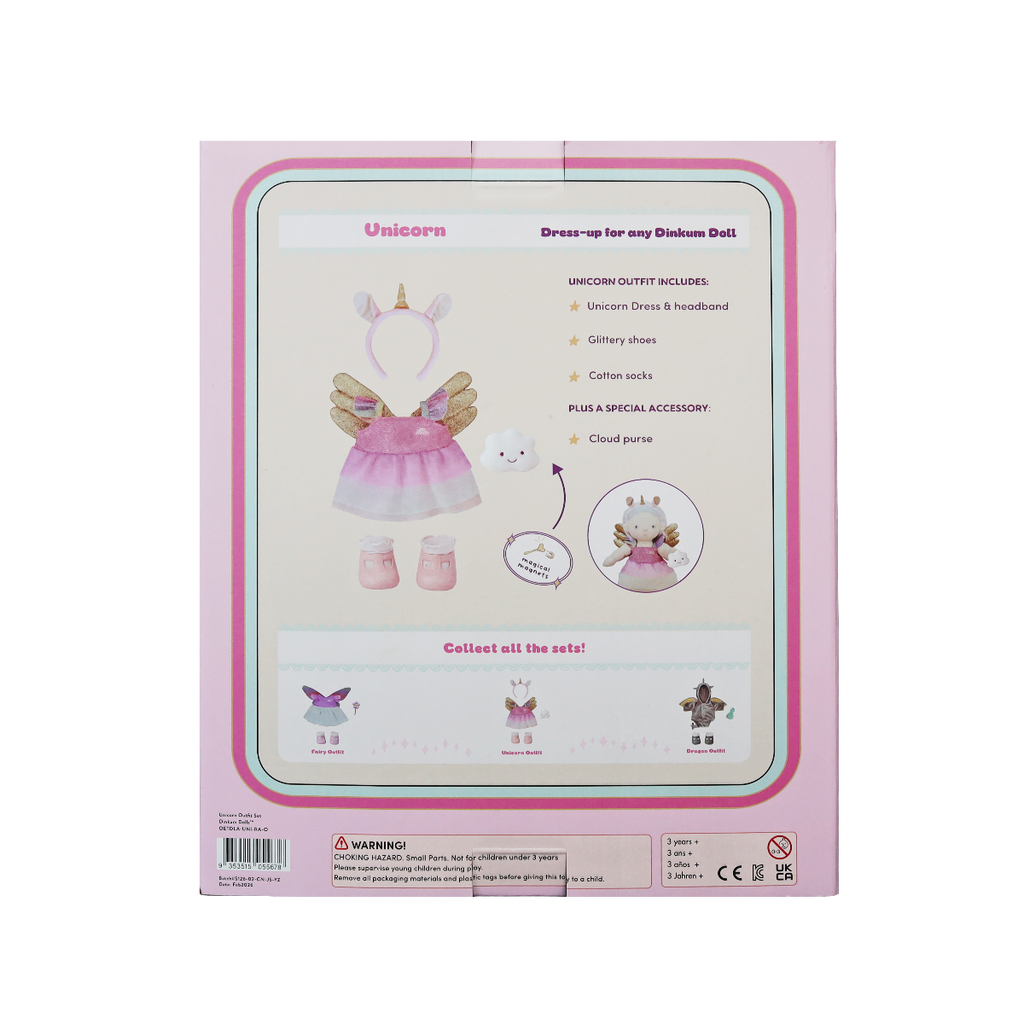 US stockist of Olli Ella's Unicorn Outfit set for Dinkum Dolls
