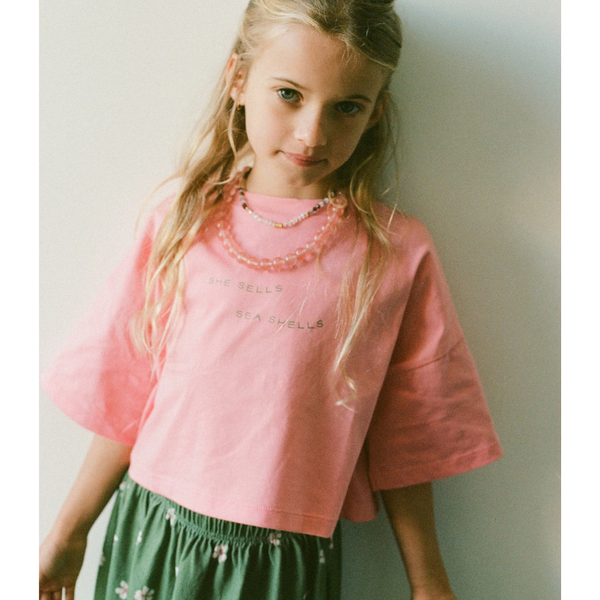 US stockist of Illoura the Label's Peony Sea Shells Cropped Tee