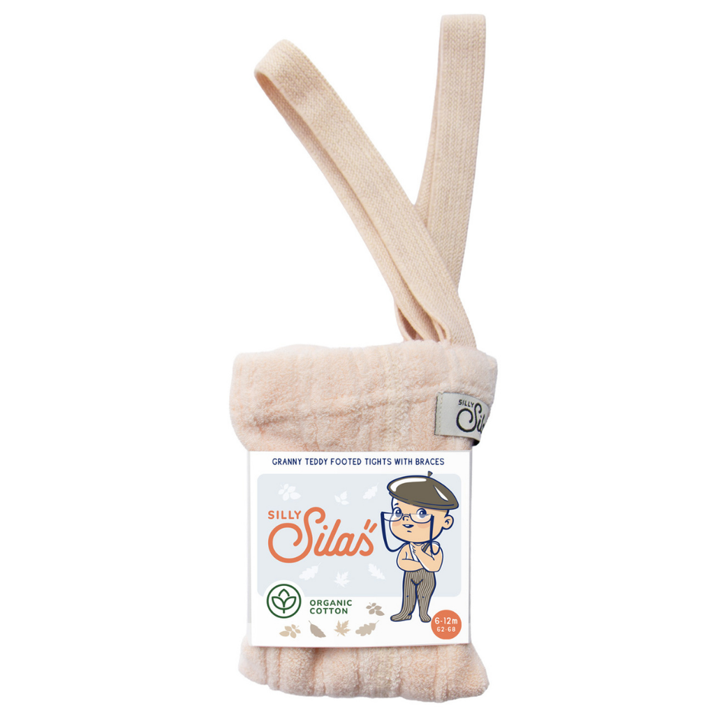 US stockist of Silly Silas' Silky Peach Granny Teddy Footed Tights