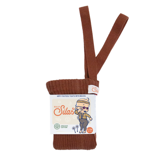 US stockist of Silly Silas' Hippy Footless Cotton Tights in Cinnamon