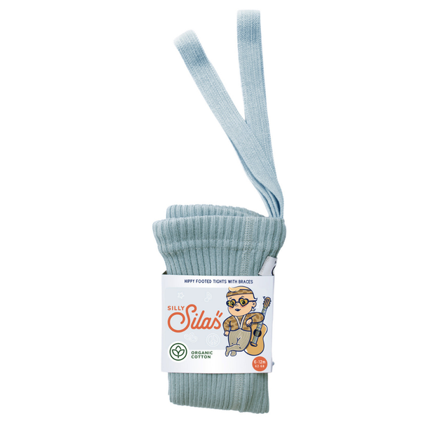 US stockist of Silly Silas' Misty Blue Hippy Footed Tights