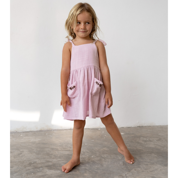 US stockist of Illoura the Label's Luna Pinafore in Sweet Pea