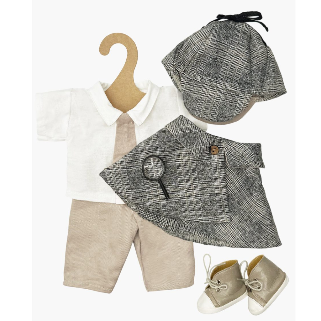 US stockist of Minikane's Prince of Wales Check Sherlock Homes P'tit Deguiz set
