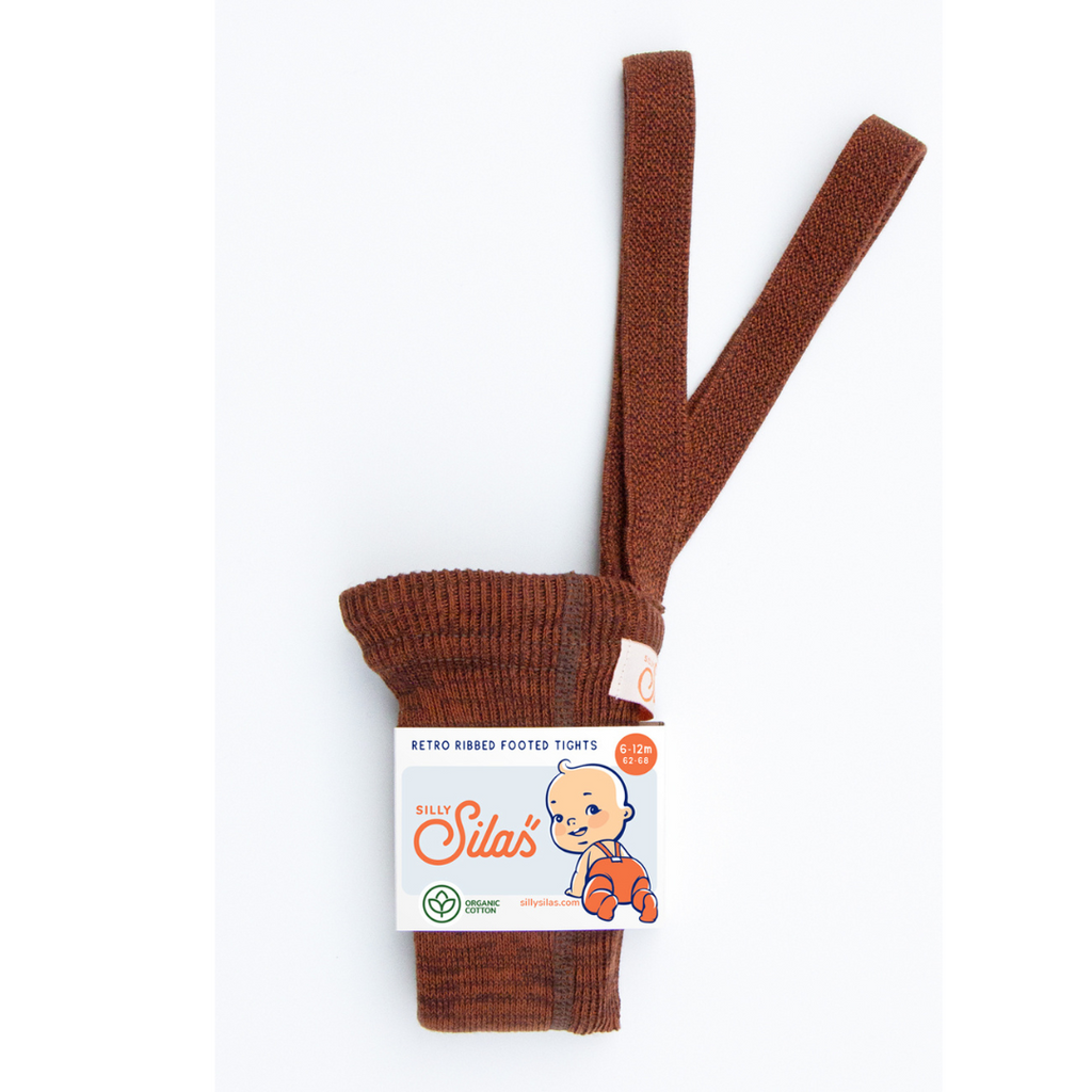 US stockist of Silly Silas' Spicy Chai Cotton Footed tights.