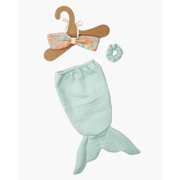 US stockist of Minikane's 3pc Mermaid Set for 34cm dolls in Turquoise/Aquarius