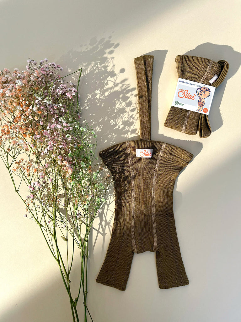 US stockist of Silly Silas' Shorty Tights in Acorn Brown.
