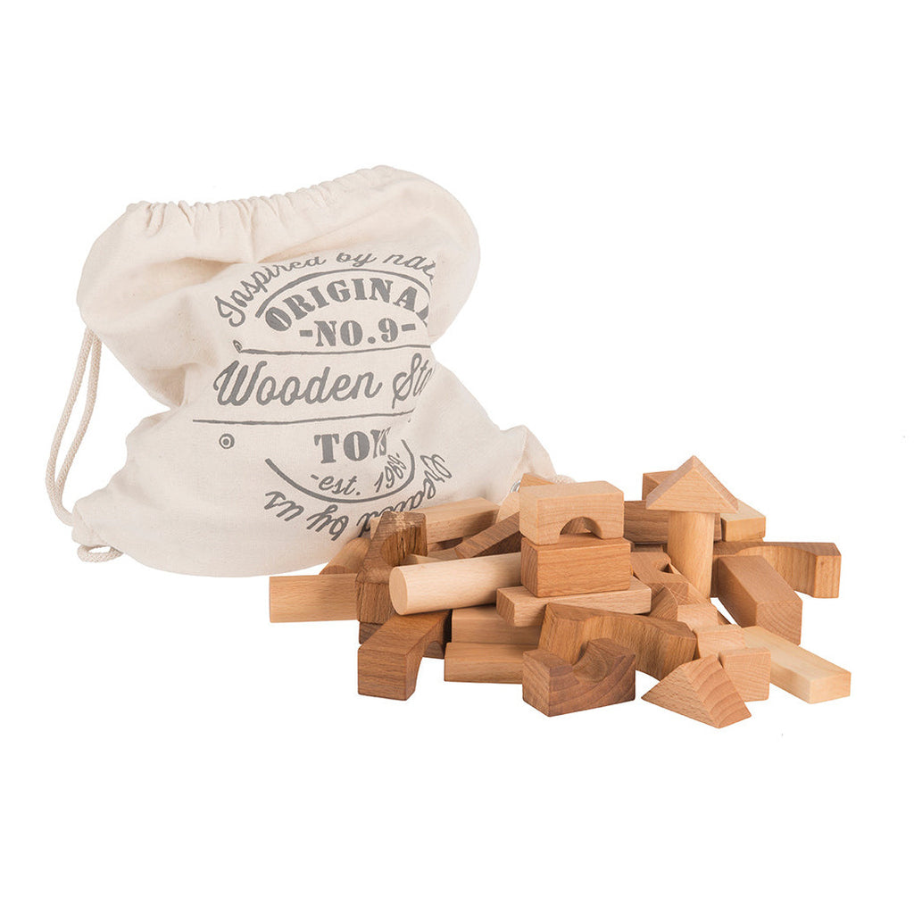 US stockist of Wooden Story's 100pc Wooden Natural Blocks