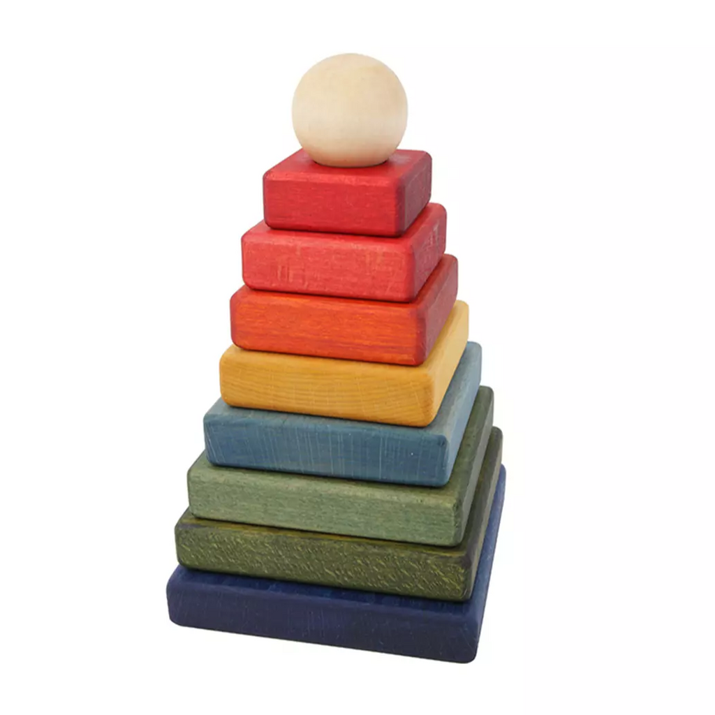 US stockist of Wooden Story's Rainbow Wooden Pyramid Stacker