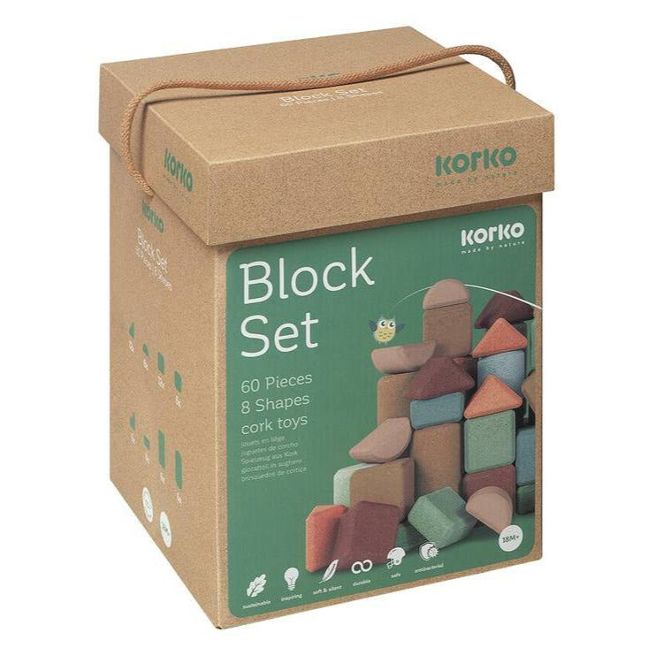 US stockist of Korko's Giant Architects set of 60 cork blocks