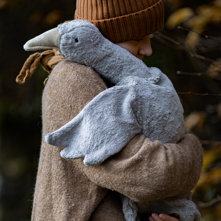 Cuddly animal Goose large, grey