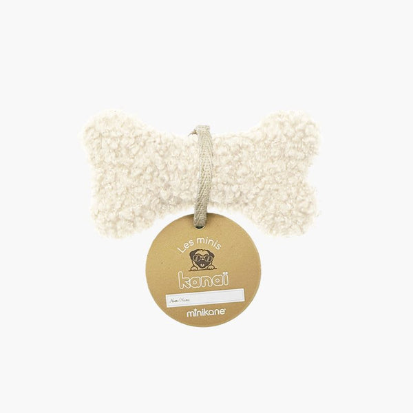 US stockist of Minikane's Ecru plush terrycloth toy bone for kanai plush pets