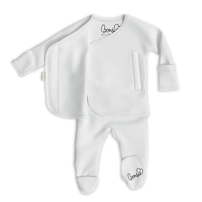 Stockist of Bonsie's organic cotton footed romper in Milk