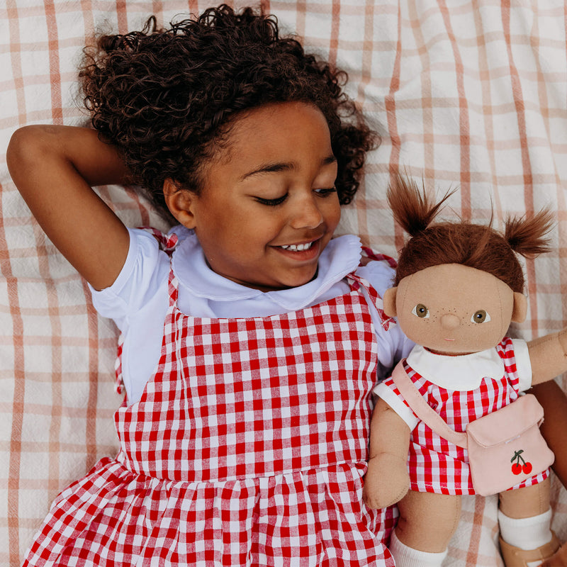 US stockist of Olli Ella's Dinkum Doll Cherry Gingham Set