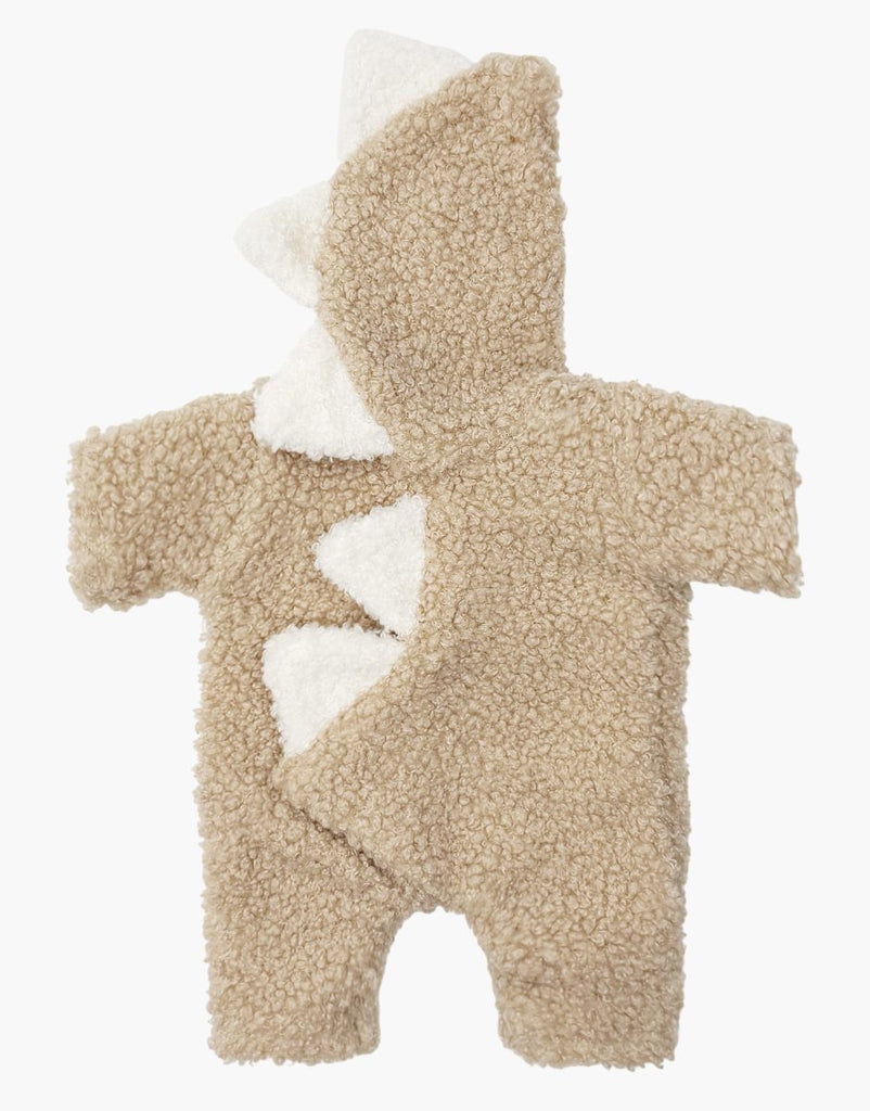 US stockist of Minikane's beige dinosaur jumpsuit for 28cm baby dolls