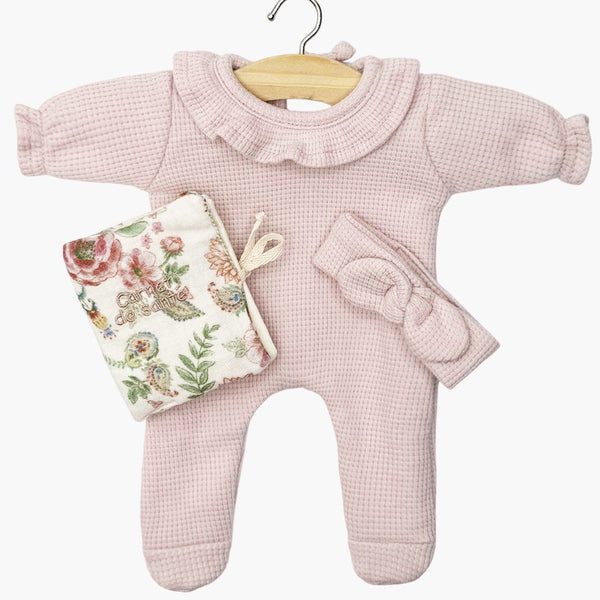 US stockist of Minikane's Camille sleepsuit 3pc set in Lili Rose.