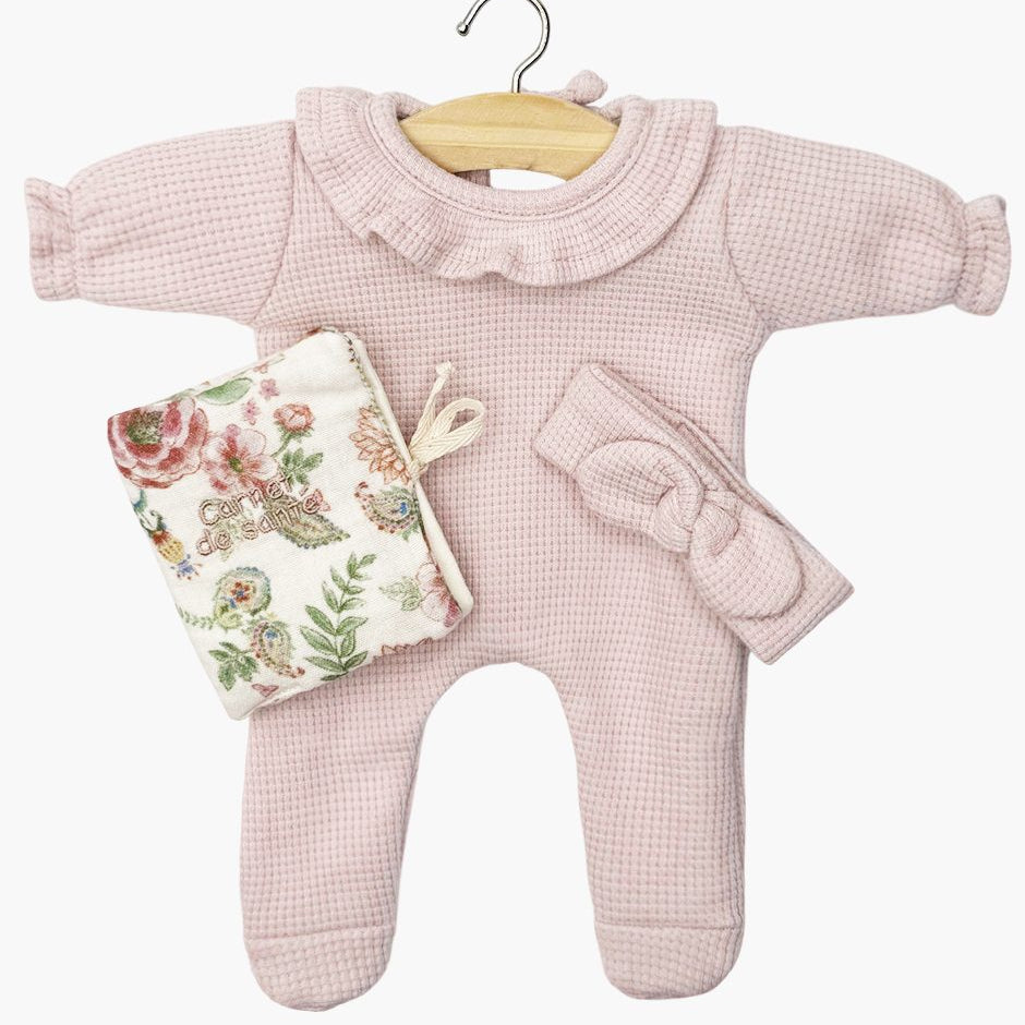 US stockist of Minikane's Camille sleepsuit 3pc set in Lili Rose.