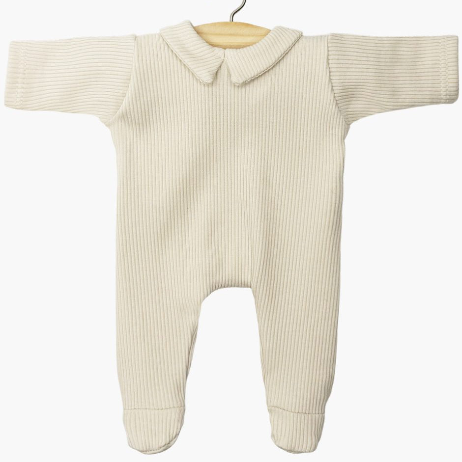 US stockist of Minikane's Babies Linen Corentin footed sleepsuit for dolls