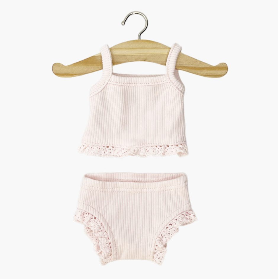 US stockist of Minikane's Little Basics underwear set for folls in Pastel Pink