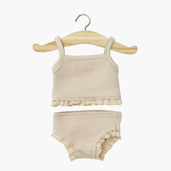 US stockist of Minikane's 2 piece latte and lace underwear set for dolls
