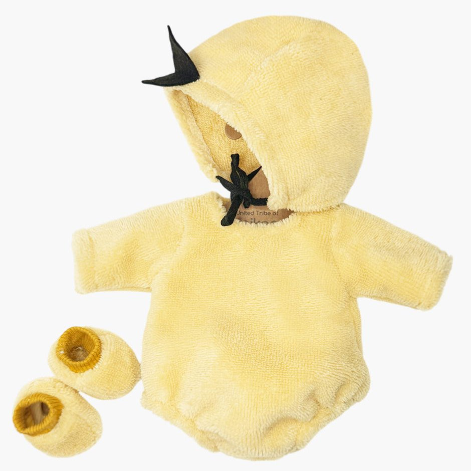 US stockist of Minikane's P'tit Deguiz yellow terry 3pc yellow terry duck costume for gordis dolls