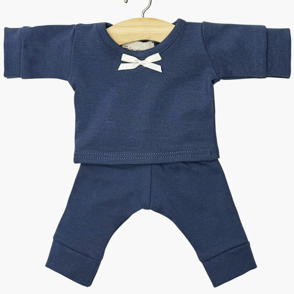 US stockist of Minikane's Navy Blue Morgan Pajamas with bow