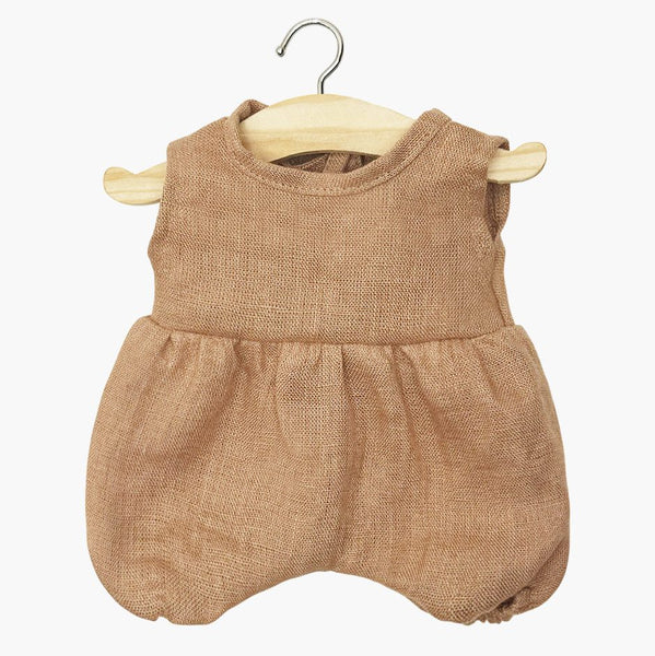 US stockist of Minikane's washed linen Hazelnut Noa romper