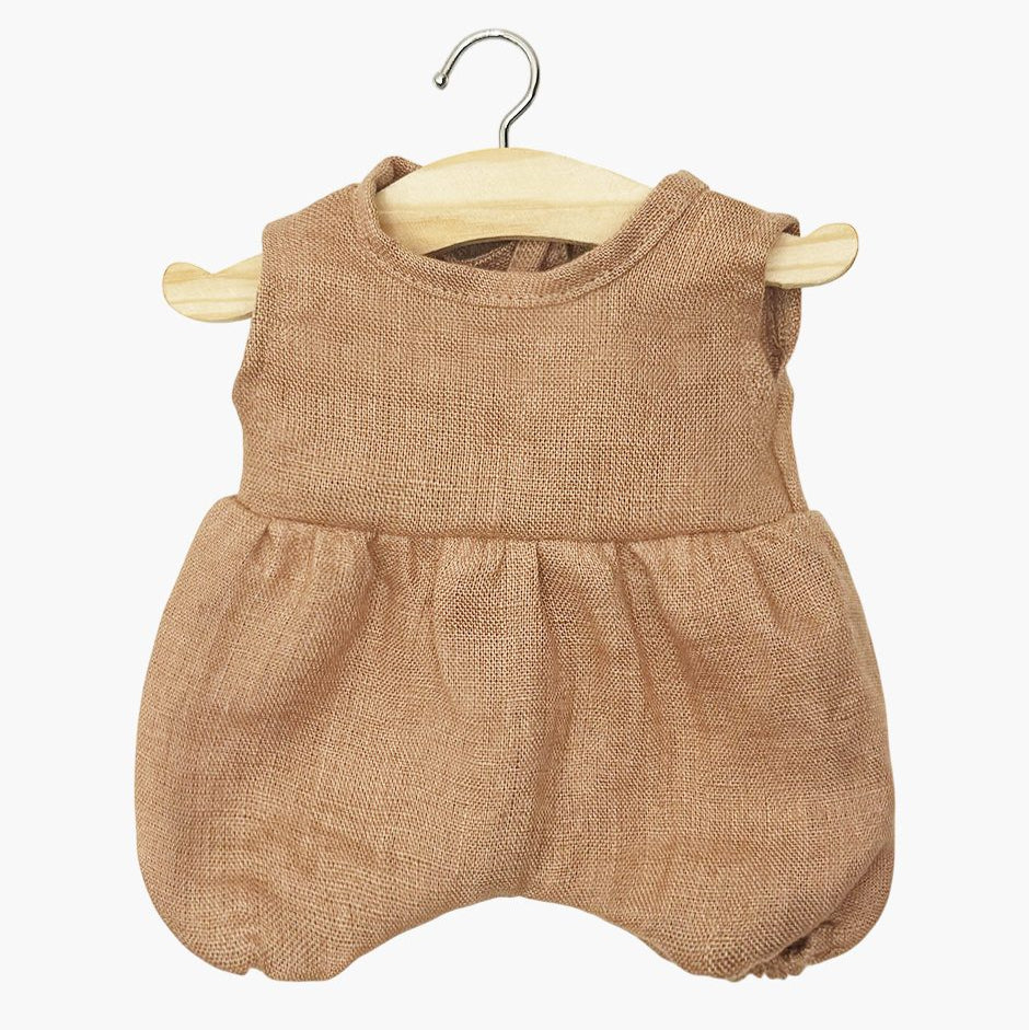 US stockist of Minikane's washed linen Hazelnut Noa romper
