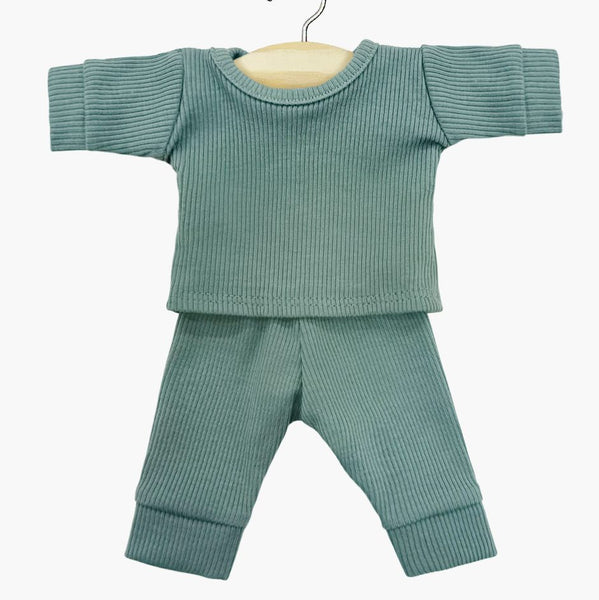 US stockist of Minikane's ribbed Peacock Blue Morgan PJ's.