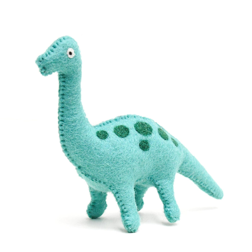 US stockist of Tara Treasures' blue Brachiosaurus felt wool dinosaur