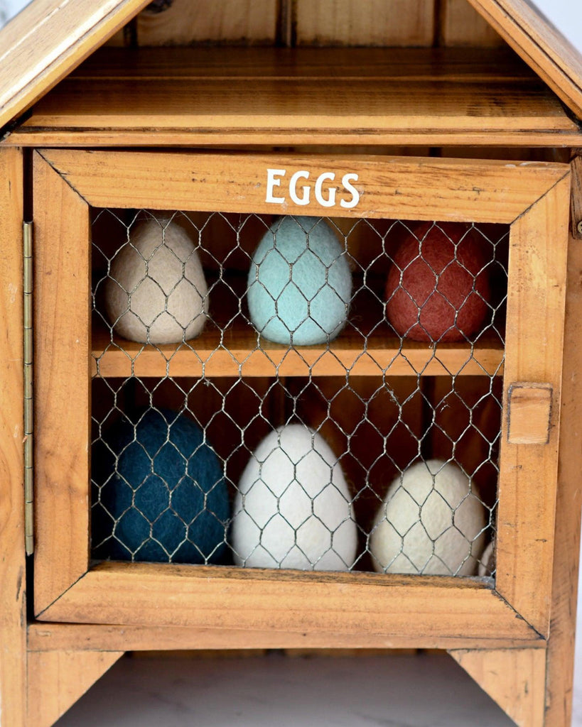 US stockist of Tara Treasures set of 7 felt Poultry eggs