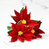 US stockist of Tara Treasures set of 3 Red Poinsettia felt flowers