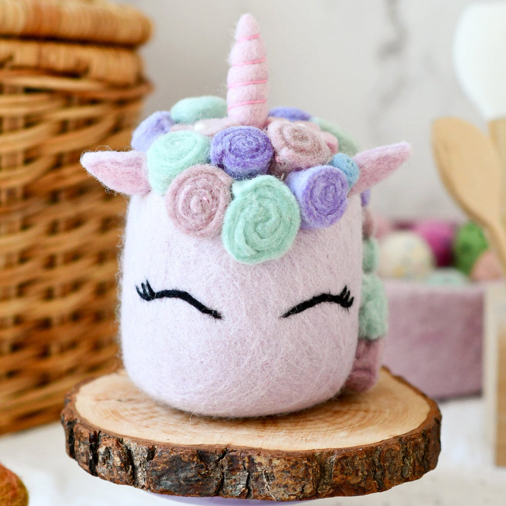 US stockist of Tara Treasures' felt unicorn cake in pastel colors